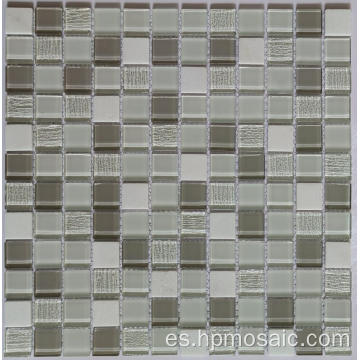 Mosaico de vidrio gris frío para la pared